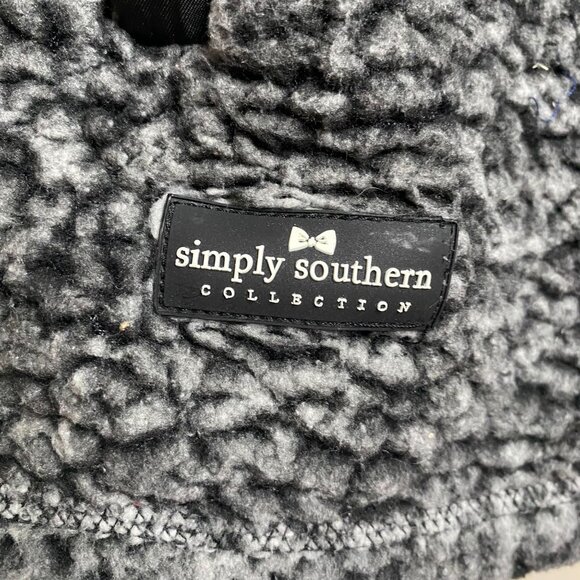 Simply Southern Pullover Women's Deep Pile Fleece 1/4 Zip Collared Large Gray - Picture 5 of 7